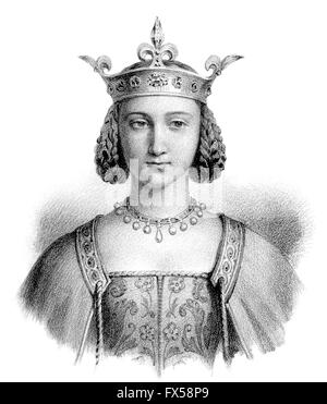 Isabeau de Bavière, Isabelle de Baviera, Elisabeth von Bayern, 1370-1435, Reina de Francia como esposa del rey Carlos VI Foto de stock