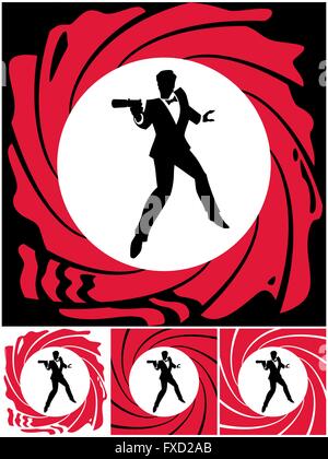 Secret agent or spy silhouette Royalty Free Vector Image