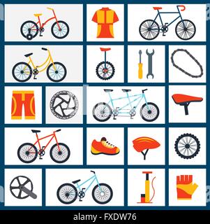 Bicicletas o accesorios para bicicletas. Casco, guantes y una botella de  agua Imagen Vector de stock - Alamy