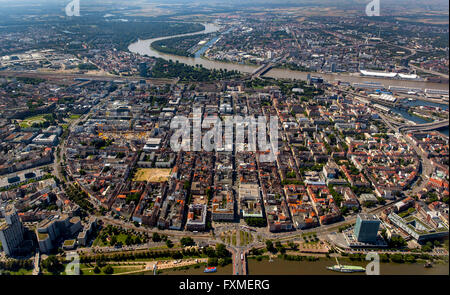 Vista aérea, plazas en Mannheim, el casco antiguo, con vistas al río Neckar en Mannheim, Mannheim, Baden-Württemberg, Alemania, Europa Vista aérea, plazas en Mannheim, el casco antiguo, con vistas al río Neckar en Mannheim, Mannheim, Baden-Württemberg, Alemania, Europa