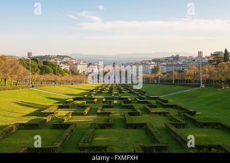 El Parque Eduardo VII, Lisboa, Portugal Foto de stock