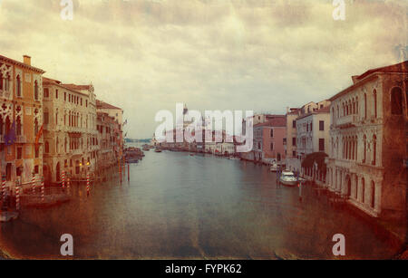 Imagen de estilo retro del gran canal de Venecia