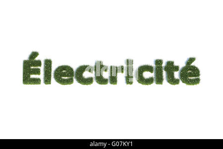 Electricidad: Serie fuentes de hierba realista Idioma FR (Électricité) Foto de stock