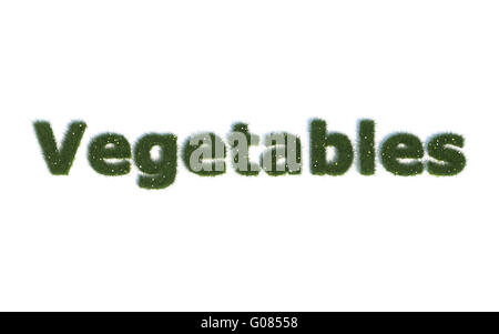Verduras: Serie fuentes de hierba realista e idioma Foto de stock