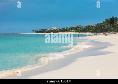 Cabbage Beach, Paradise island, Nassau, New Providence, Bahamas, El Caribe Foto de stock