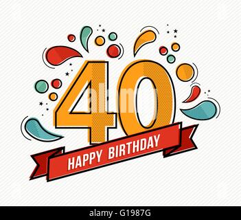 Cumpleaños Cuarenta 40 Años Tarjeta De Felicitación De La