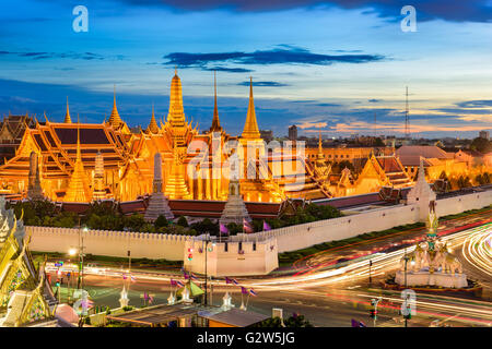 Bangkok, Tailandia en el Templo del Buda Esmeralda y el Gran Palacio. Foto de stock