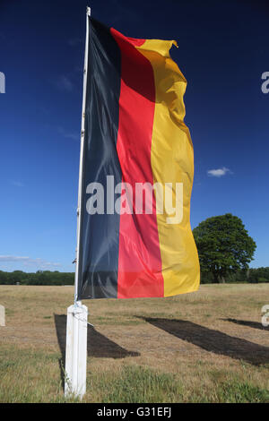 Hoppegarten, Alemania, la bandera nacional de la República Federal de Alemania Foto de stock