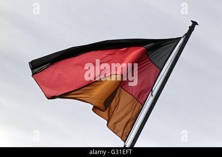 Hoppegarten, Alemania, la bandera nacional de la República Federal de Alemania Foto de stock