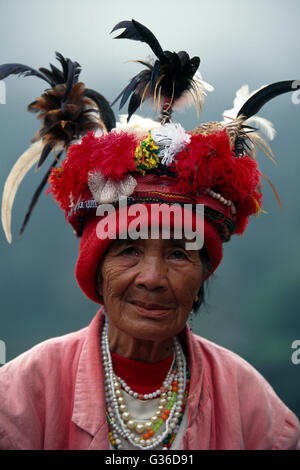 Retrato de Ifugao Tribal Woman, Banaue, Filipinas Foto de stock