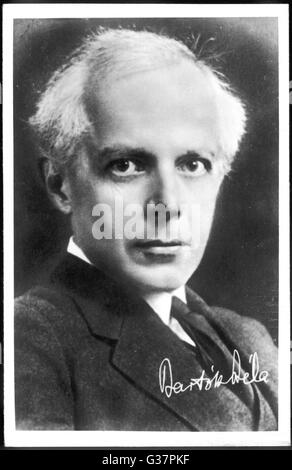 Compositor húngaro Bela Bartok Fecha: 1881 - 1945 Foto de stock