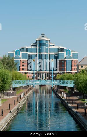 El puerto Victoria edificio de oficinas cerca de Salford Quays MediaCityUK en Greater Manchester.