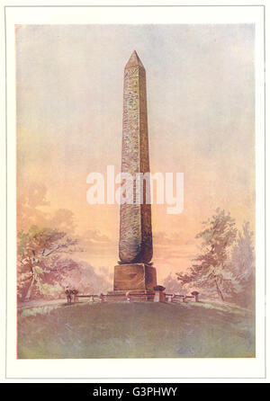 Nueva York: La Aguja de Cleopatra, el Central Park, Nueva York, 1907 impresión antiguos Foto de stock