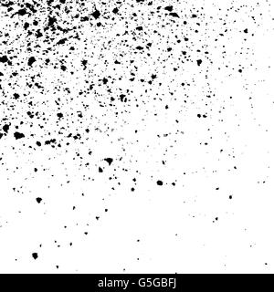 Salpicaduras de pintura de tinta negra sobre fondo blanco. Resumen