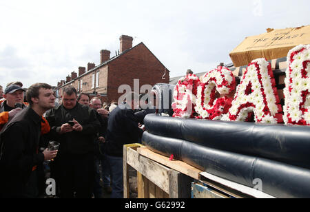 La Baronesa Thatcher funeral Foto de stock