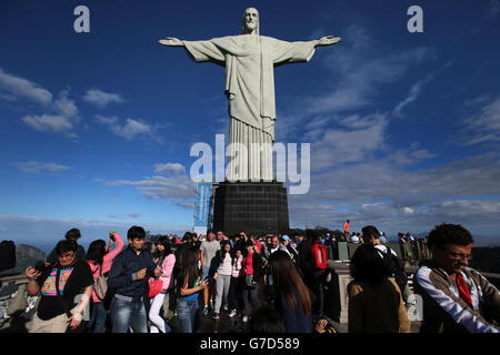 Fútbol - Copa Mundial de la FIFA 2014 - Vistas a la ciudad de Río de Janeiro. Rio de Janeiro, Brasil, puntos de vista de Cristo Redentor