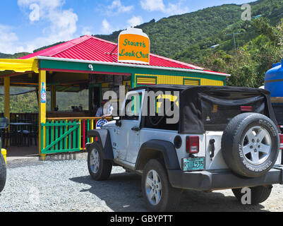 Dh Stoutts Lookout TORTOLA CARIBE Alquiler coches jeep en el cafe Foto de stock