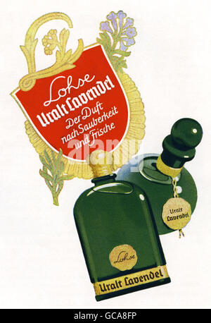 publicidad, cosméticos, perfume, Lohse Uralt Lavendel, anuncio, Alemania, 1942, Derechos adicionales-Clearences-no disponible Foto de stock