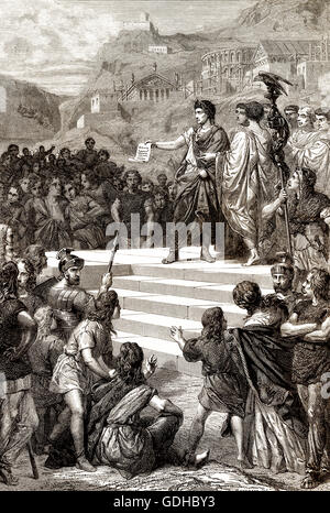 El emperador romano Claudio o Tiberius Claudius Caesar Augustus Germanicus, declaró Lyon la capital de las Galias, en el siglo I Foto de stock