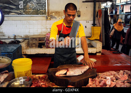Pasar Gadong Fish Market Foto de stock