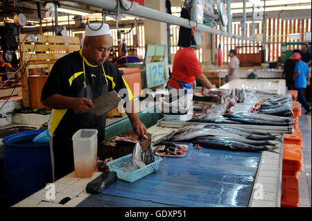 Pasar Gadong Fish Market Foto de stock