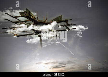 Ilustración 3d de un objeto volador no identificado Foto de stock