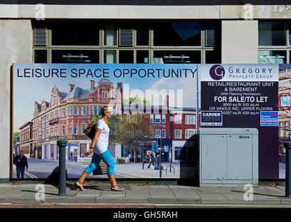 El acaparamiento de la publicidad un espacio de ocio oportunidad en Darlington, County Durham, Inglaterra Foto de stock