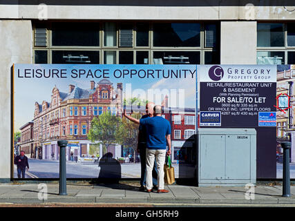 El acaparamiento de la publicidad un espacio de ocio oportunidad en Darlington, County Durham, Inglaterra Foto de stock