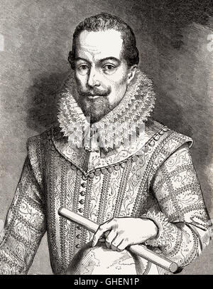 Sir Walter Raleigh, 1554 - 1618, un aristócrata inglés, escritor, poeta y explorer Foto de stock