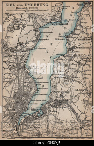 KIEL & umgebung. KIELER FÖRDE/Hafen. Friedrichsort. Schleswig-Holstein, 1900 mapa Foto de stock