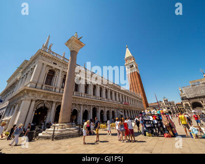 La Piazzetta di San Marco y la Biblioteca Marciana, Venecia, Italia. Foto de stock