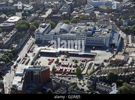 Vista aérea de la Royal Mail Mount Pleasant Mail Center en Farringdon Road, London EC1A, REINO UNIDO Foto de stock