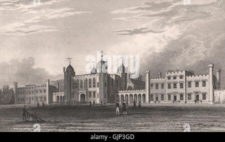 En la Real Academia Militar de Woolwich. Kent. Londres. BARTLETT, 1829 impresión antigua Foto de stock