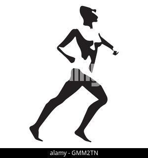 El dibujo de la silueta de la mujer corriendo ilustración vectorial Imagen  Vector de stock - Alamy