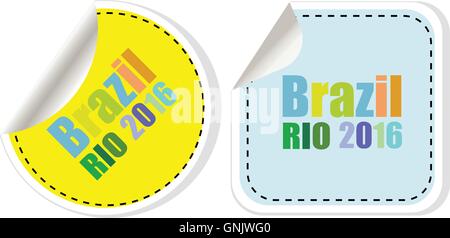 Colores de fondo con la inscripción Brasil Rio 2016. Ilustración vectorial Ilustración del Vector