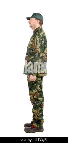 Hombre En Chaleco De Los Militares. Vista Lateral. Imagen de archivo -  Imagen de retroceder, pantalones: 38459343