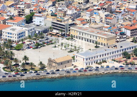 Vista aérea de la ciudad de Zakynthos, Zante en Grecia Foto de stock