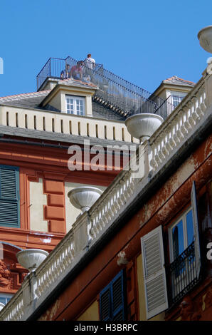 Génova Italia techo & Mirador Palazzo Rosso Foto de stock