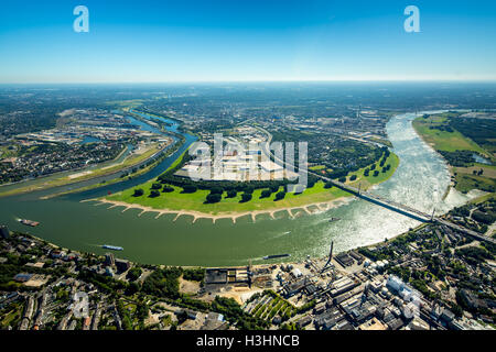 Vista aérea, Kassel, campo groynes am Rhein, Duisburg Harbour Company, Rin, Duisburg, área de Ruhr, Renania del Norte-Westfalia. Foto de stock