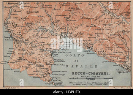 Golfo Di Rapallo Portofino Camogli Chiavari S Margherita Ligure Italia 15 Mapa Fotografia De Stock Alamy