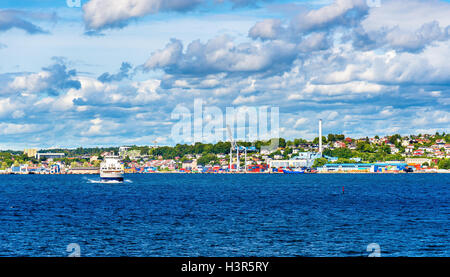 Moss - Horten Ferry Fiordo de Oslo en Noruega Foto de stock