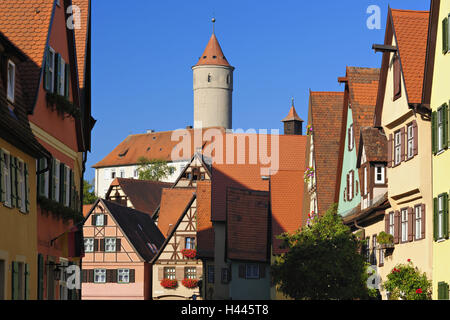 Alemania, Baviera, Franconia central, Dinkelsbühl, paisaje urbano, Foto de stock