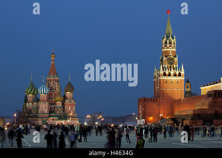Moscú, espacio de color rojo, el Kremlin, Basiliuskathedrale, Foto de stock