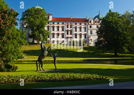 Alemania, Baja Sajonia, Celle, castillo y monumento, stallion 'Wohlklang', doma, Liberty Foto de stock