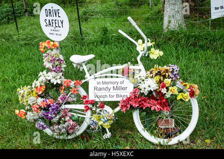 St. St. Augustine Florida, carretera lateral memorial bicicleta accidente de tráfico sitio de la muerte bicicleta