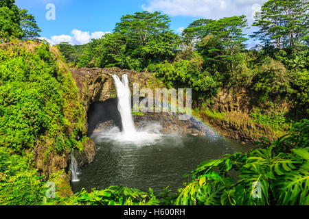Hawaii, Rainbow Falls en Hilo. Foto de stock