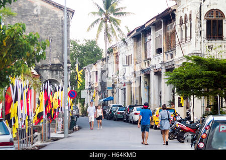 Love Lane Street Scene, Georgetown, Penang, Malasia Foto de stock
