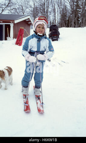 La princesa Madeleine en Alpes Storlien Sueca para la región oriental de vacaciones para esquiar y relajarse en la naturaleza 1988