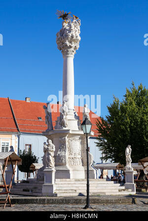 En la columna de la santísima Trinidad Santísima Trinidad (Trg Svetog Trojstva cuadrados), el lugar central en Tvrdja, la fortaleza o el histórico ciento Foto de stock