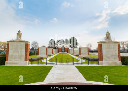 El Commonwealth de las tumbas de guerra Comisión (CWGC) Cementerio Conmemorativo de Dunkerque, Dunkerque, Francia Foto de stock